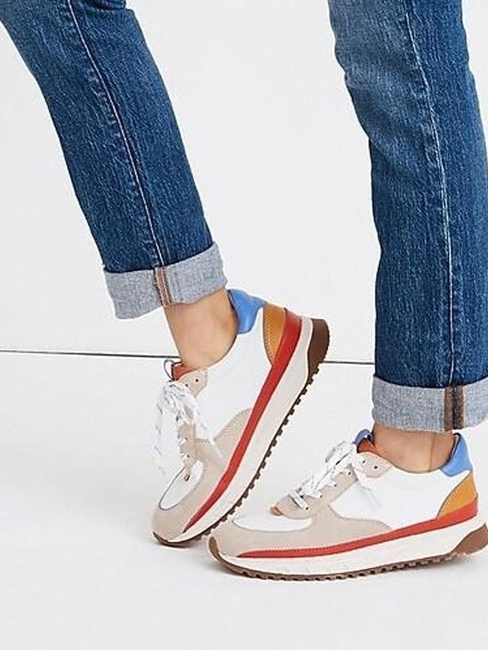 Madewell Kickoff Trainer Sneakers Colorblock Leather Womens 8.5